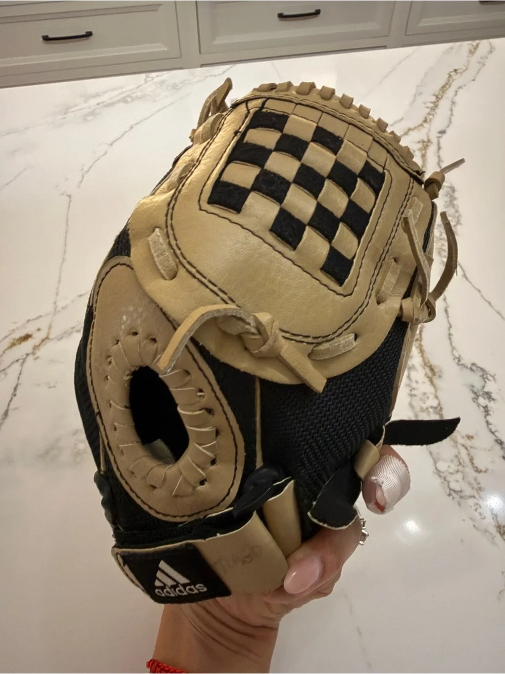 adidas Kids Mittens - Tan and Black